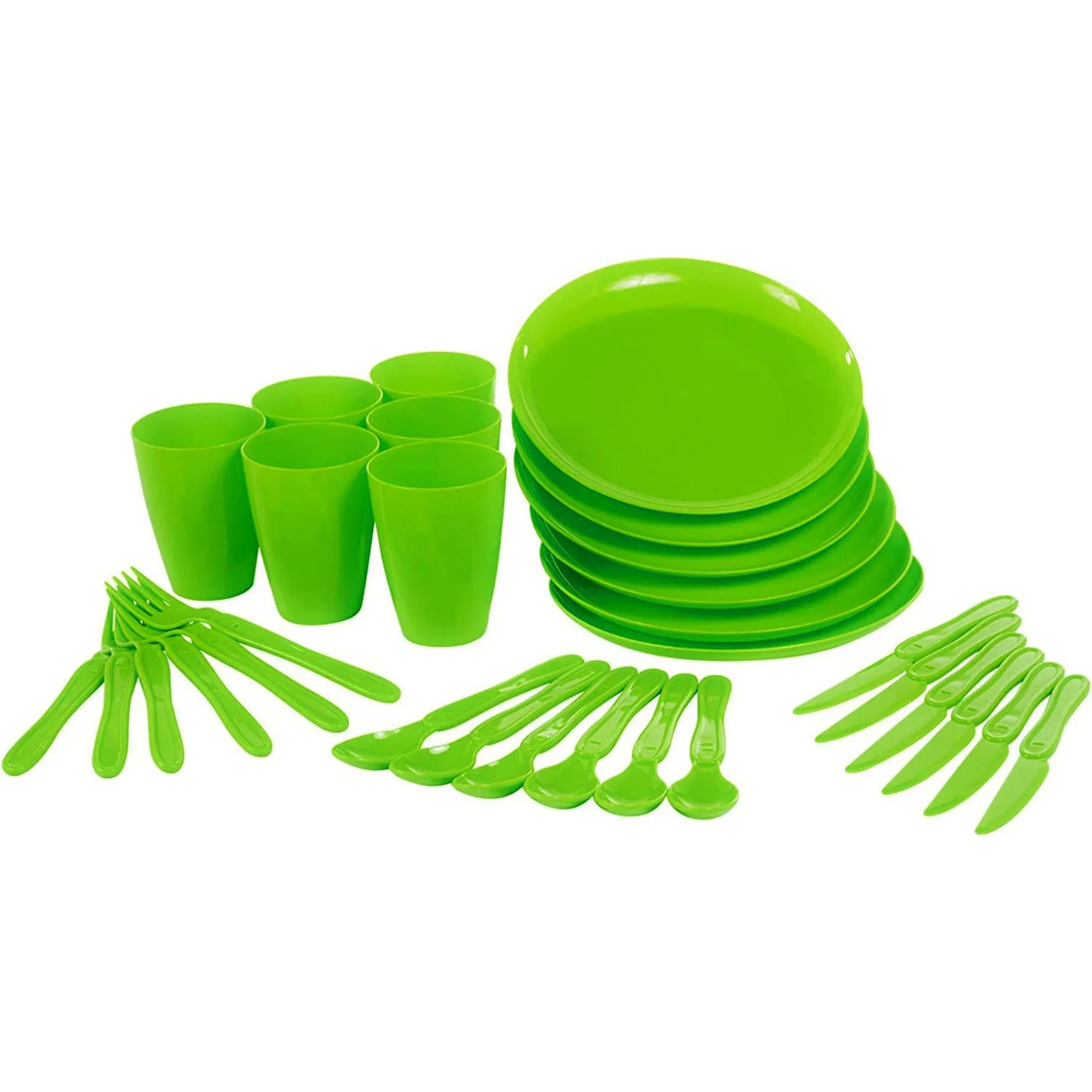 Green Camping Set For Six 31 Pieces