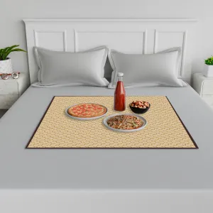 Heart Home Food Mat | Waterproof Bedsheet Protector | Reversible Bed Server Mat | Carry Square Mattress Protector for Home | Food Mat for Kids | 92 cm | Golden