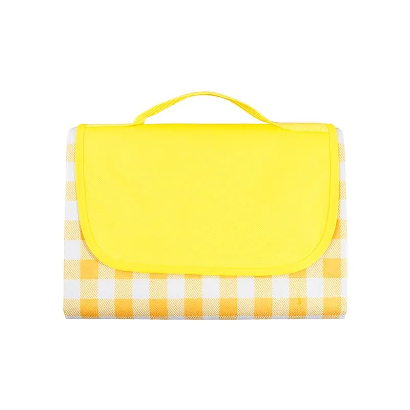 Heart Home Picnic Mat | Foldable Blanket for Picnic | Water Resistant Handy Mat | Portable Mat for Outdoor | Bag Design Picnic Mat | JY2207 | Yellow