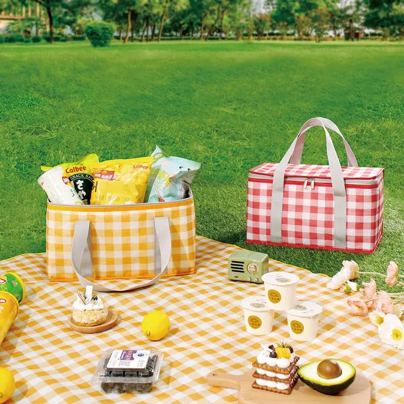 Homestic Picnic Bag | Food Carrier Bag | Travel Camping Bags | Folding Camping Bag | Picnic Bag for Catering-Camping-Travel | Food Storage Bag with Handle | ZH017YW | Yellow