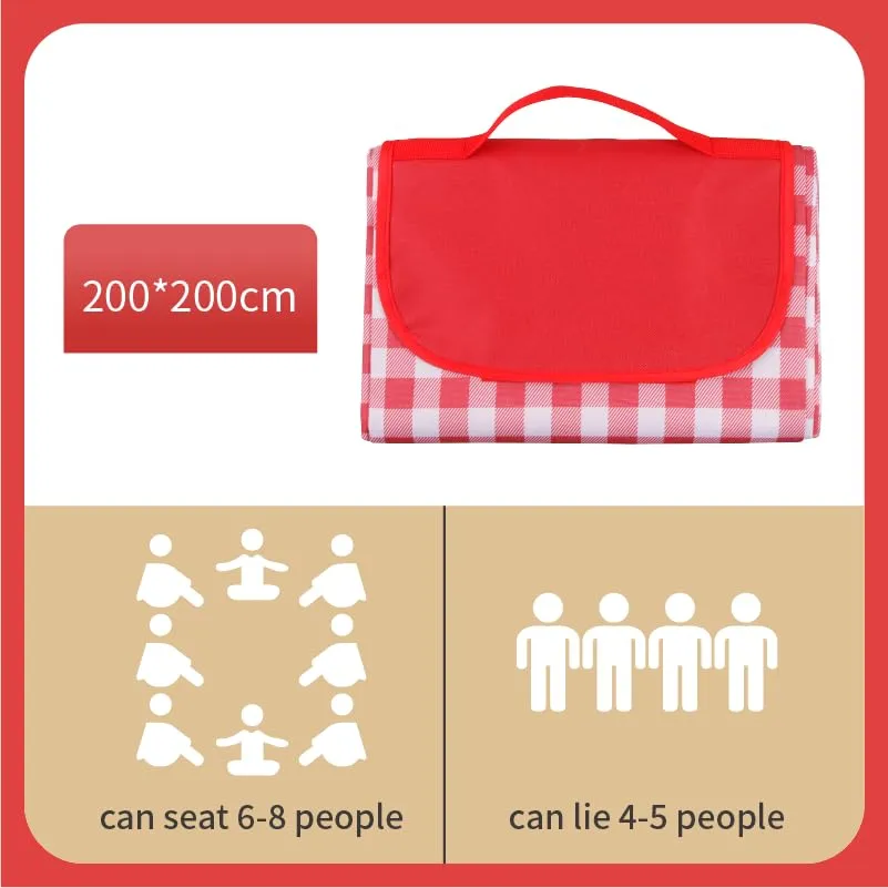 Homestic Picnic Mat | Foldable Blanket for Picnic | Water Resistant Handy Mat | Portable Mat for Outdoor | Bag Design Picnic Mat | JY2208 | Red