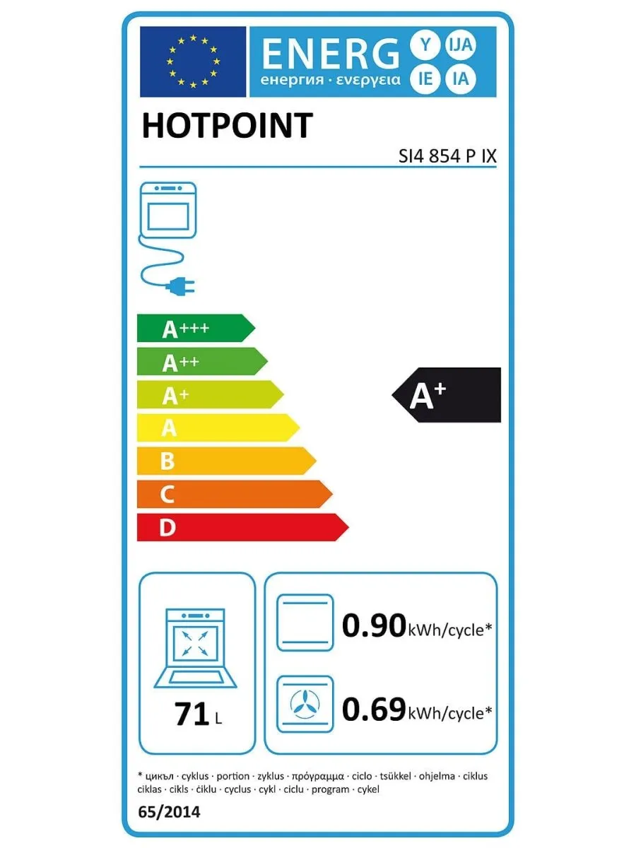 Hotpoint SI4854PIX Multifunction Single Oven With Pyrolytic Cleaning - Stainless Steel