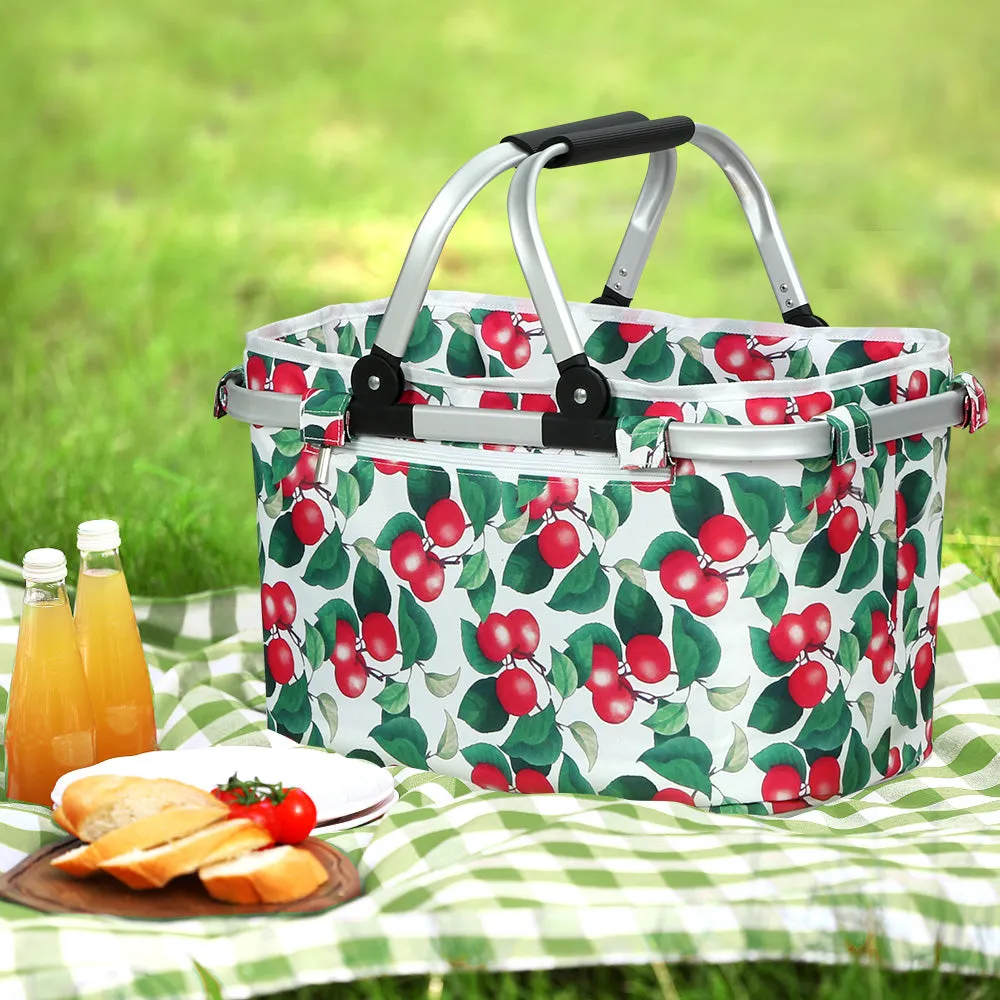 Insulated Folding Picnic Basket w/ Aluminum Frame - Alfresco