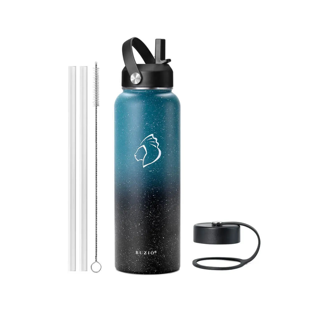 Insulated Water Bottles with 2 Lids | Starry Indigo | 40oz