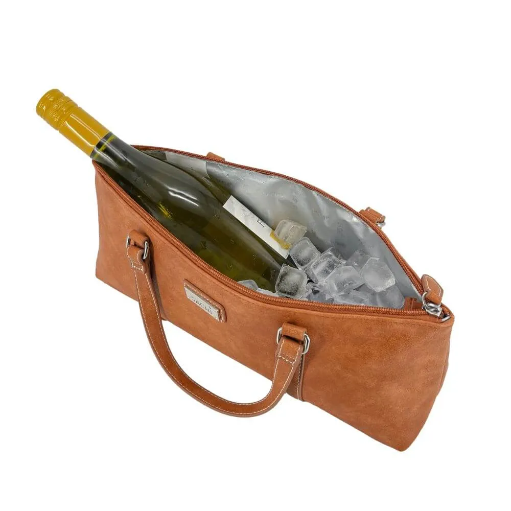 Insulated Wine Purse Faux Leather