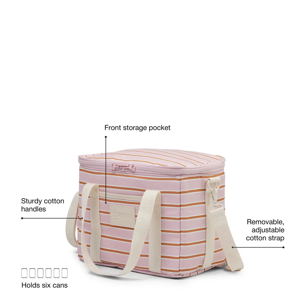 LUNCH BASE | Soft Pink   Rust Stripe