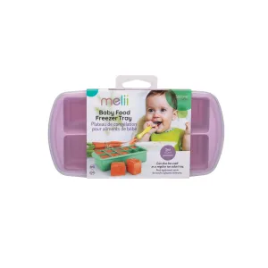 melii Baby Food Prep Silicone Tray with Lid - BPA-Free, Versatile, Stackable for Convenient Freezing and Odor Protection