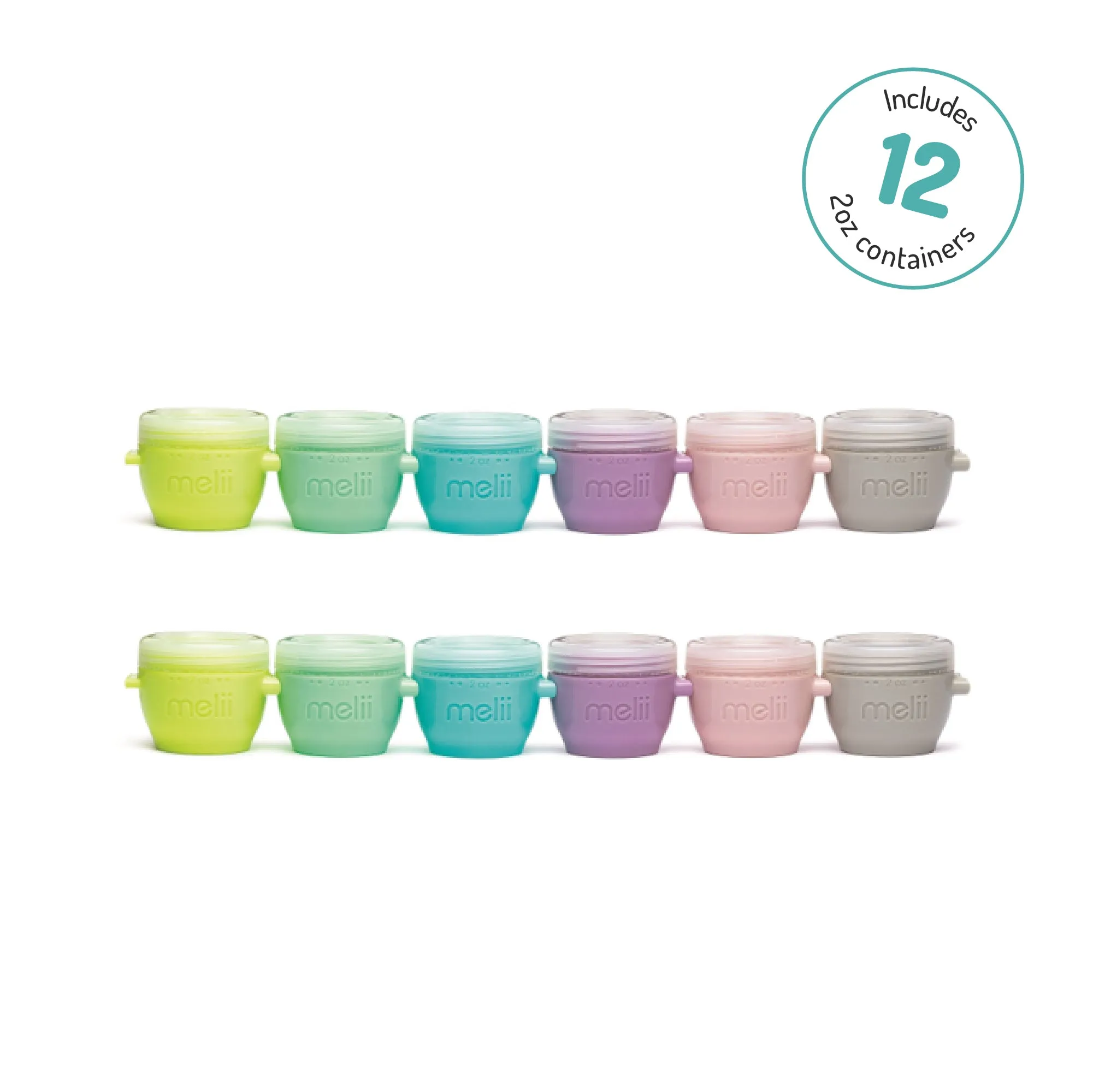 Melii Snap & Go Pods - Airtight & Leakproof Baby Food Containers - Baby Food Storage Pods for Effortless Mealtime, 2oz, Set of 12