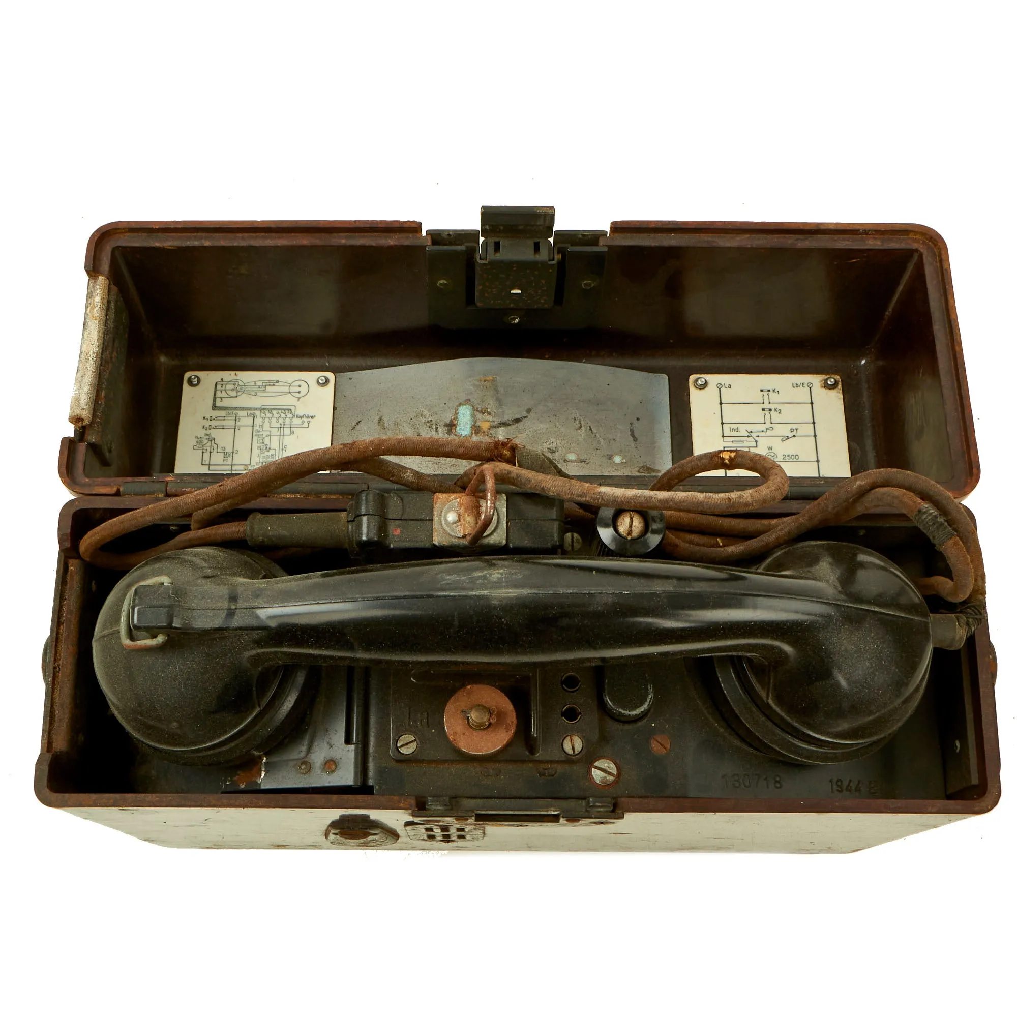 Original German WWII Model FF33 Wehrmacht 1944 Dated Field Telephone - Feldfernsprecher 33