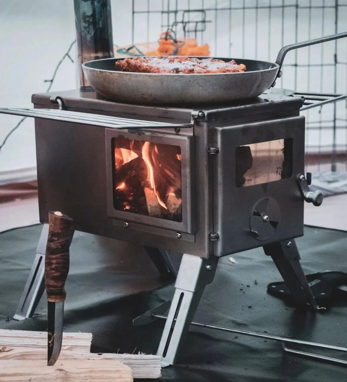 Outbacker® Firebox Flame Clear View Portable Tent Stove | 3.5kw 14kg