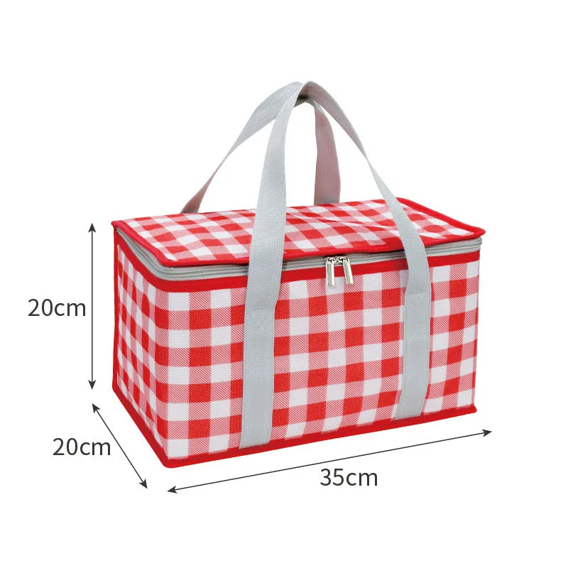 Outdoor Picnic Bag Thickened Aluminum Film Folding Picnic Basket Portable Lunch Bag Camping Moisture-Proof Picnic Mat