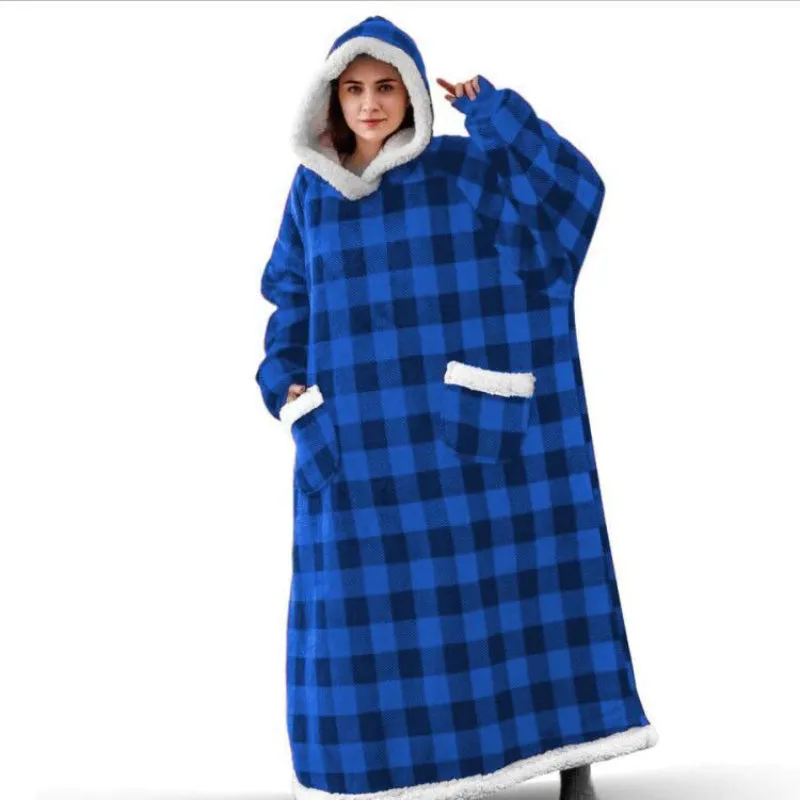 Oversized Thick and Warm Winter Hooded Blanket with Sleeves