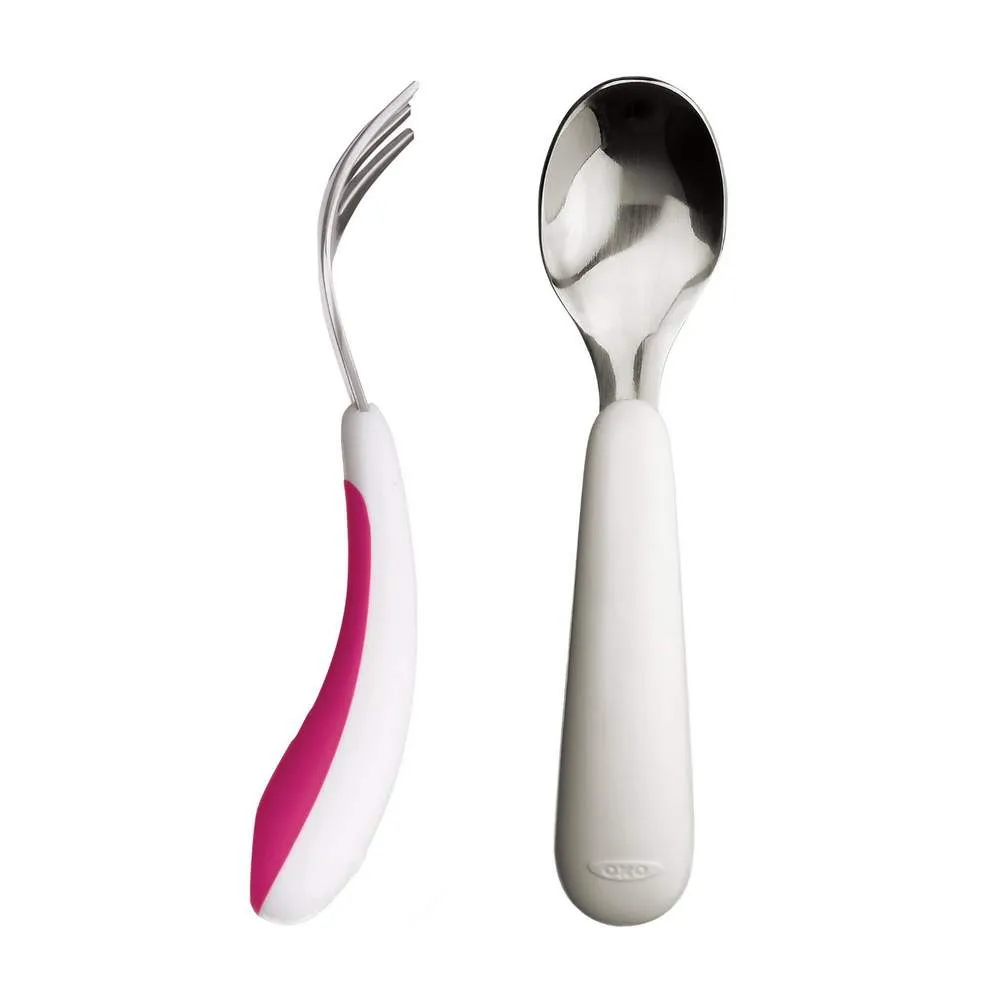 OXO Tot Fork and Spoon Set - Pink