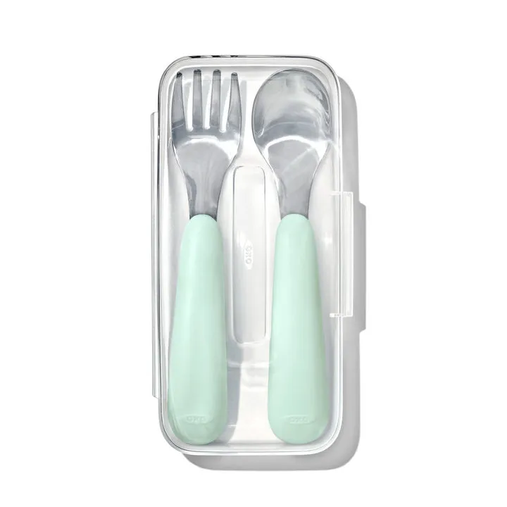 OXO Tot On-The-Go Fork And Spoon Set - Opal