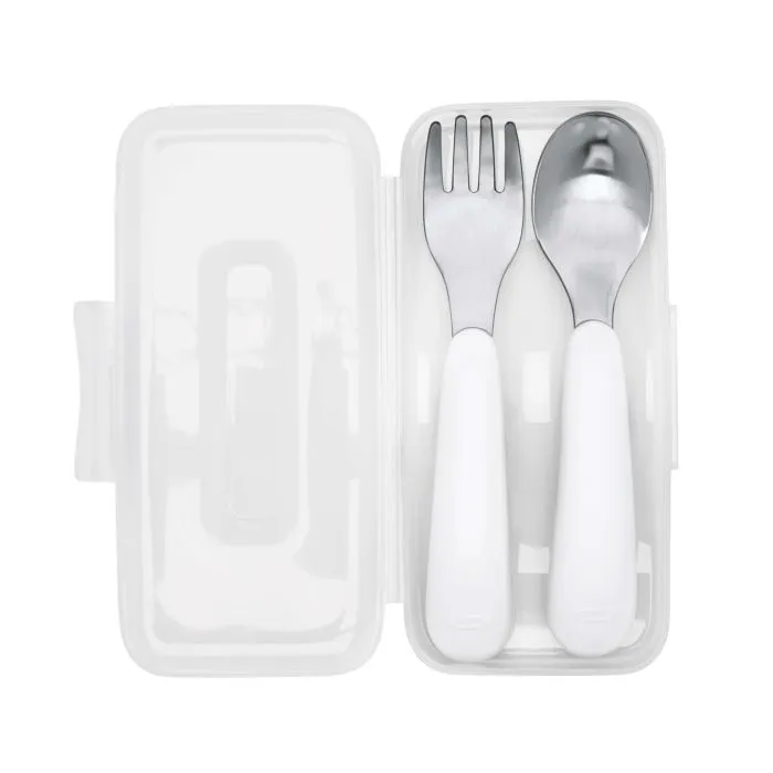 OXO TOT On-The-Go Fork And Spoon Set - Pink - Metal