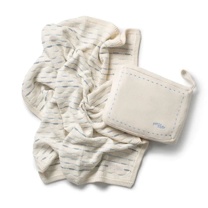 Petite Belle Weave Knit Blanket and Pouch set