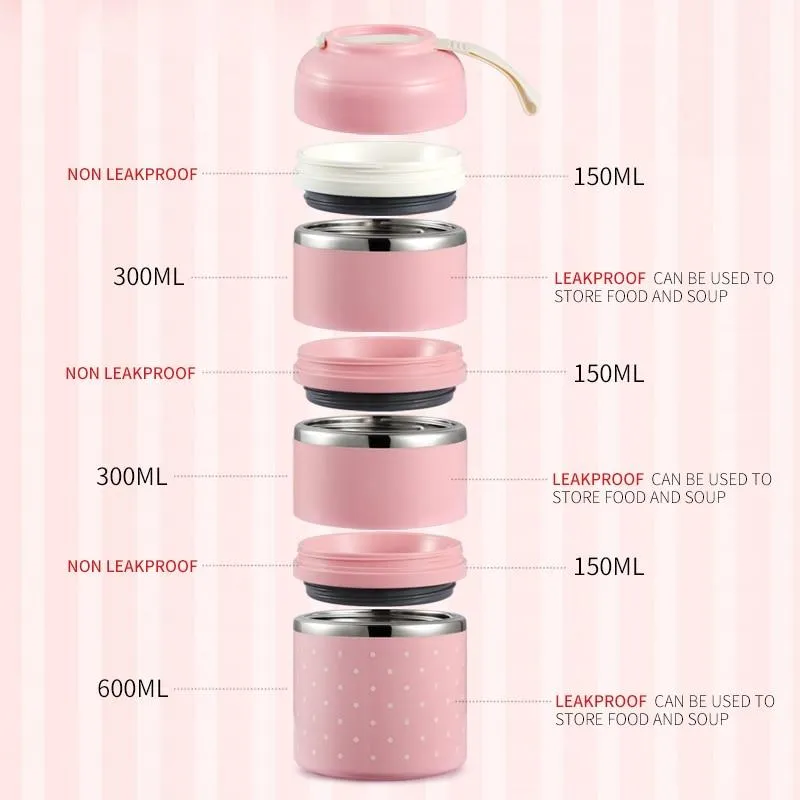 Portable Outdoor Stainless Steel Leak-Proof Food Containers