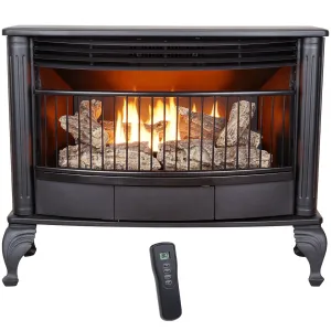 premium ProCom Vent less Dual Fuel Gas Stove - 25,000 BTU, T-Stat Control, Black Finish - Model# QNSD250T