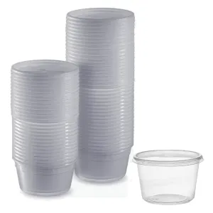 "BULK" Lightweight Clear Plastic Round Deli Container with Lids 16oz