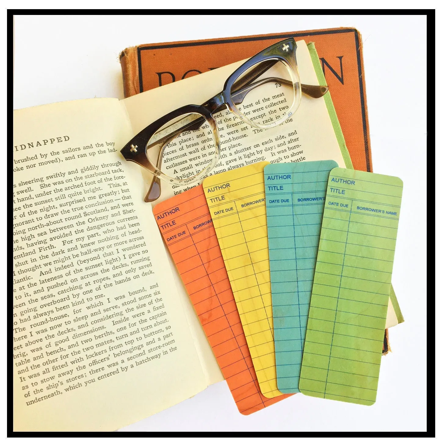 Salmon Library Book Card design - Wood Bookmark