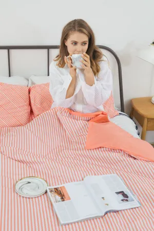 Simple Being Weighted Blanket Duvet Cover - Geometric Stripe Peach