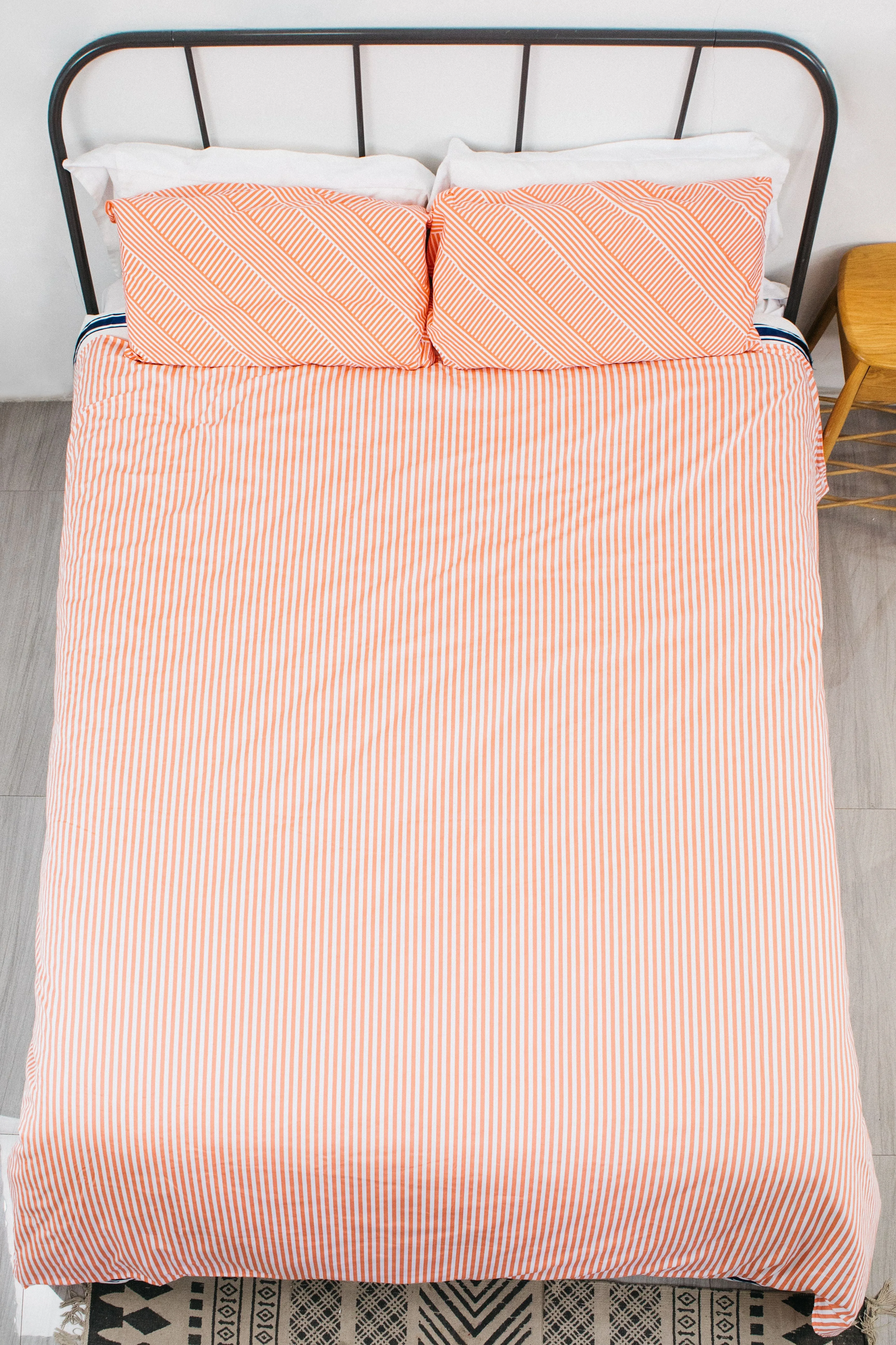 Simple Being Weighted Blanket Duvet Cover - Geometric Stripe Peach