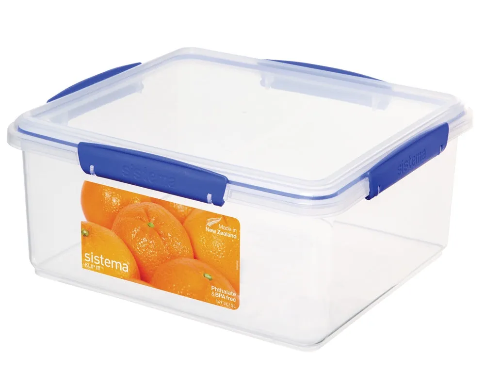 Sistema® KLIP IT™ 5L Rectangle Food Storage Container