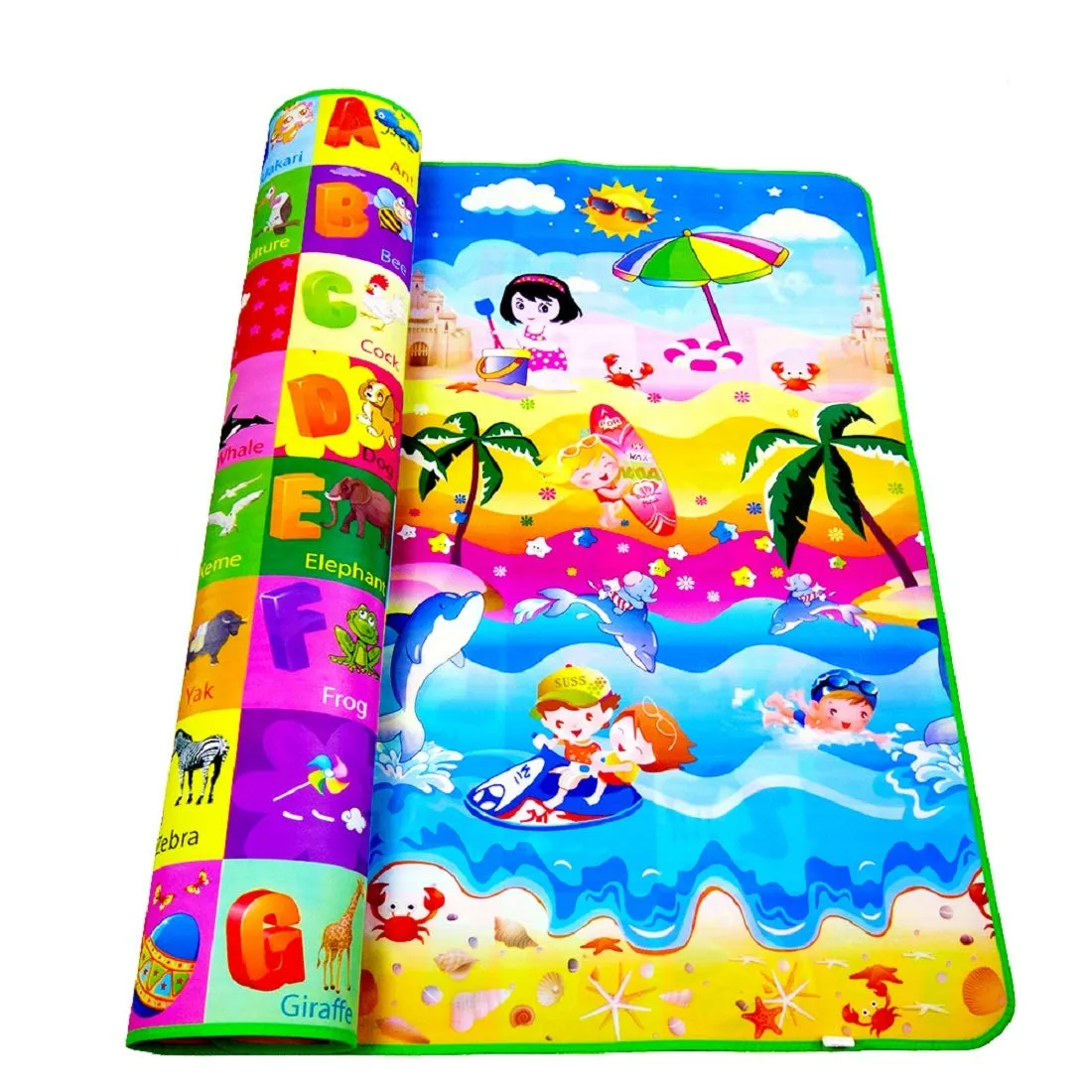 Skylofts Waterproof Double Side Playmat for Babies Crawling Mat for Kids Picnic Baby Mat/Playmat for Kids (Large Size Random Print) with Zip Bag (6feet* 4feet)