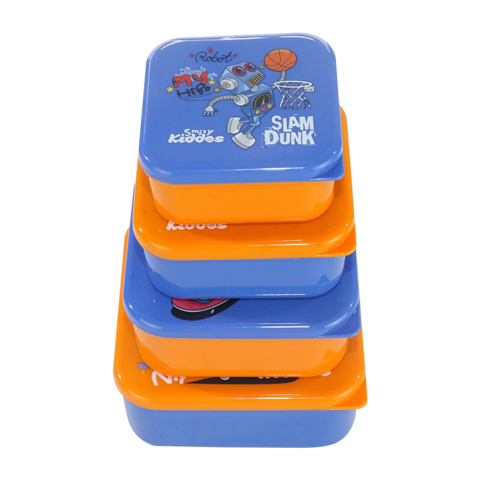 Smily Kiddos 4 in 1 container-Robot Theme Container Set Lunch Box