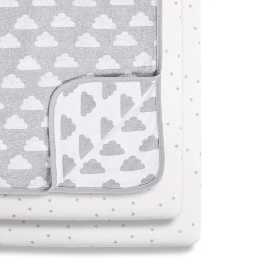 SnüzPod 3 Piece Crib Bedding Set Cloud Nine