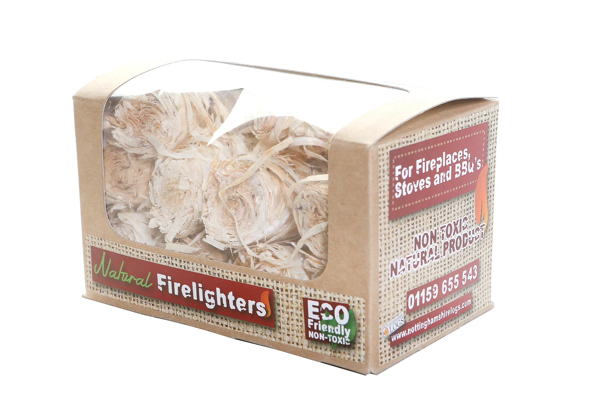 Starter Pack: Wood Burner - 1 x Builder Bag of Hardwood Logs, 3 x Nets of Kindling, 1 x Natural Firelighter box ( 60 pcs )