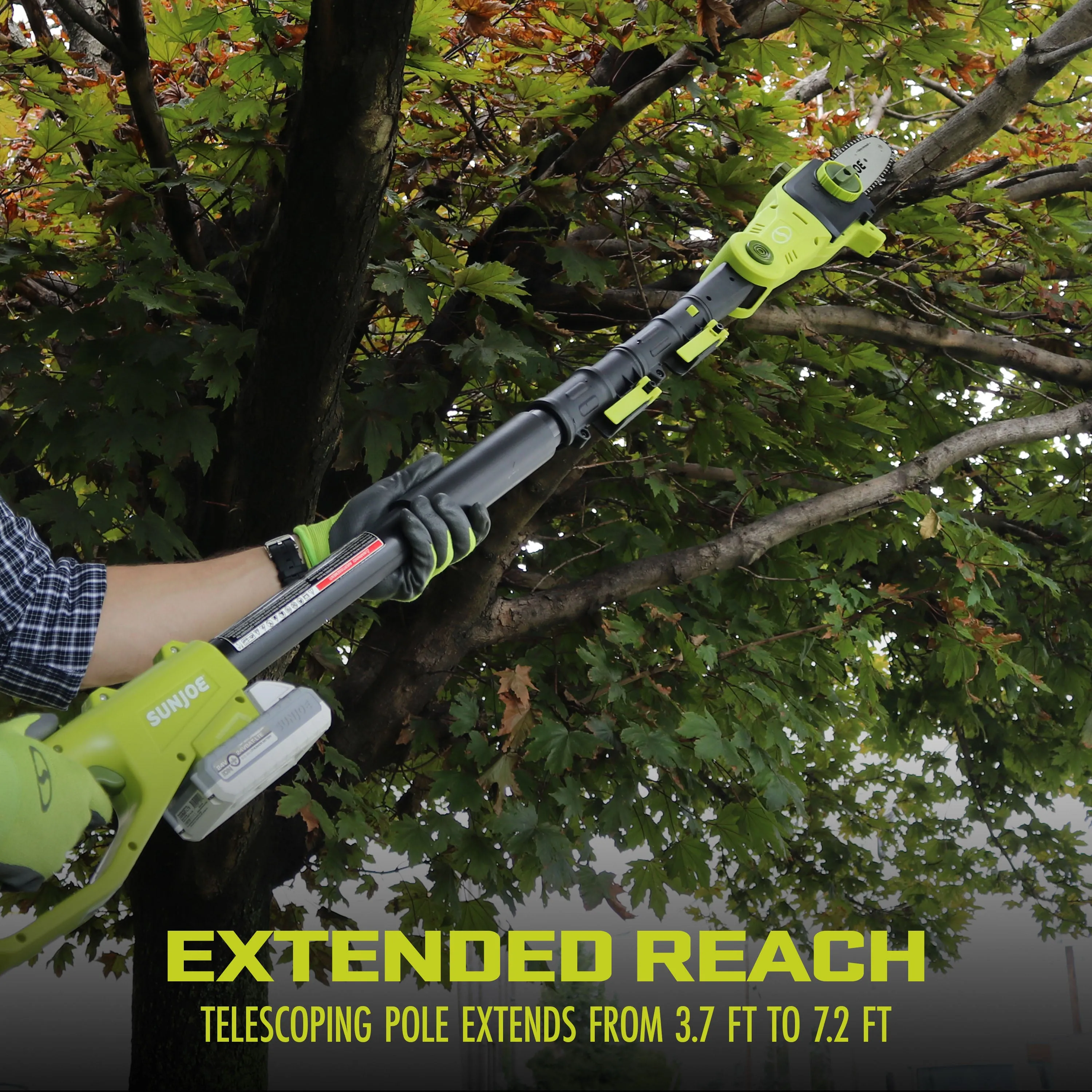 Sun Joe 24V-PS8-CT 24-Volt IONMAX Cordless Telescoping Pole Chainsaw | 8-Inch | Tool Only