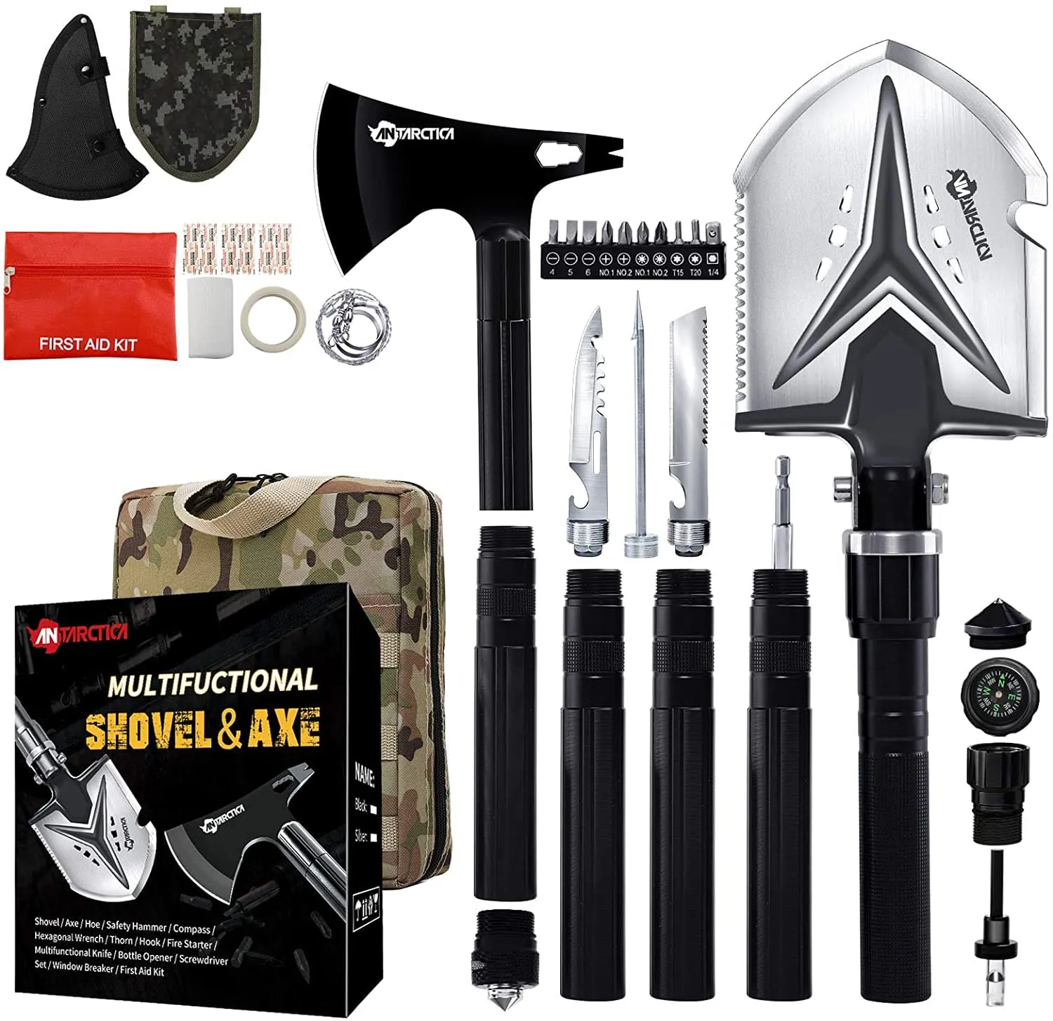 Tactical Multifunctional Camping Shovel Axe