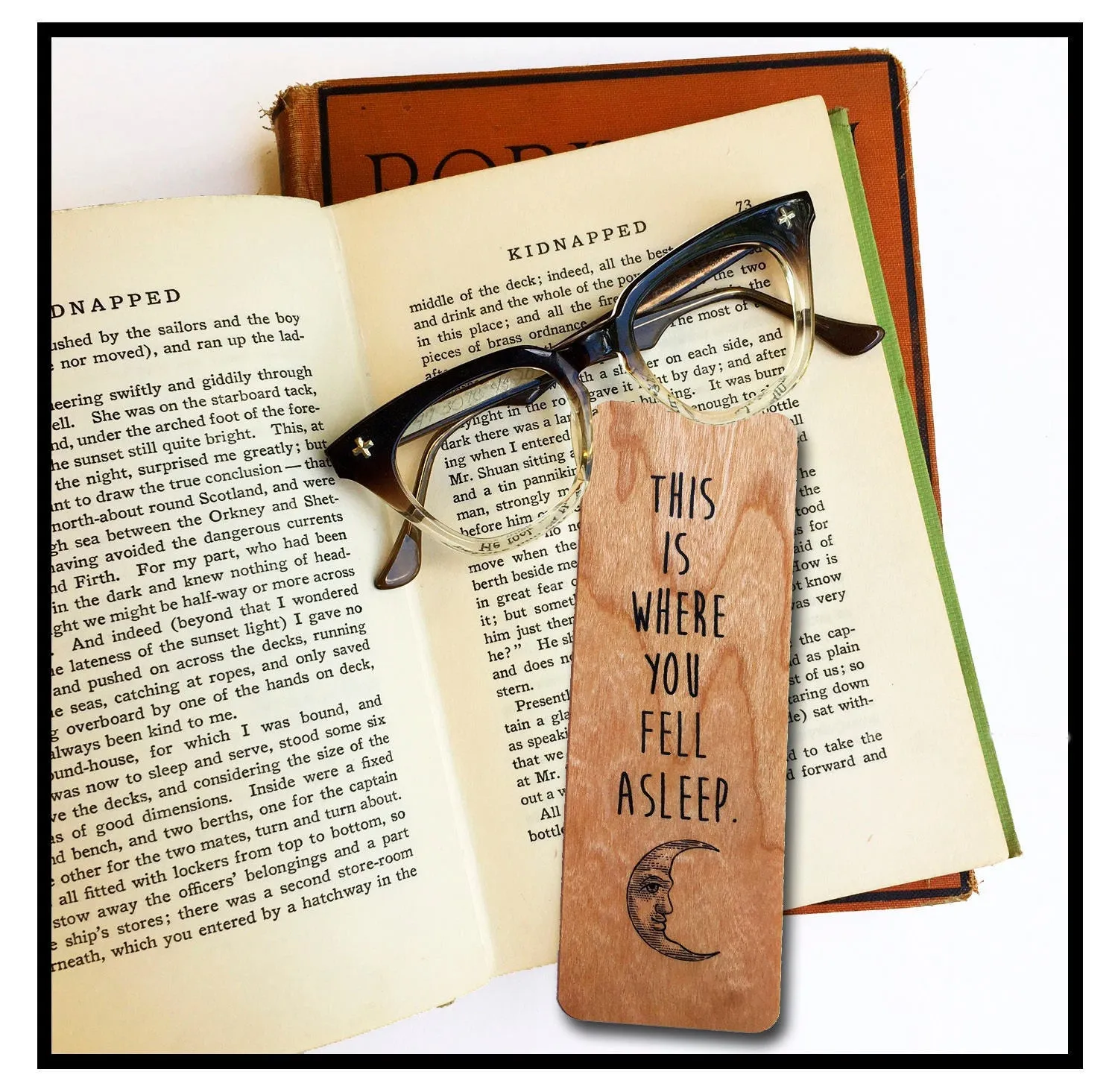 This is where you fell asleep. - Wood Bookmark