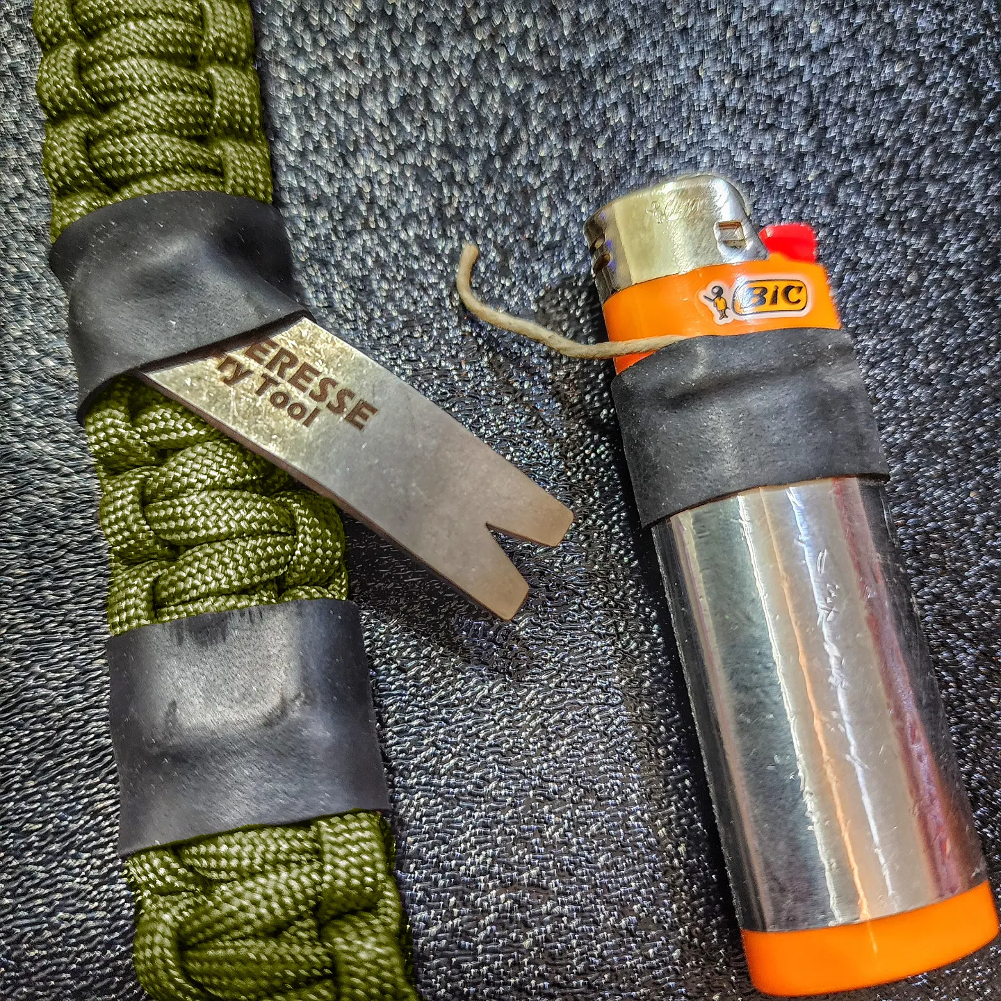 Urban Carry Strap - EDC Bracelet with Pry Bar, Firestarter, Kevlar Saw and Cuff Key or LED Flashlight.