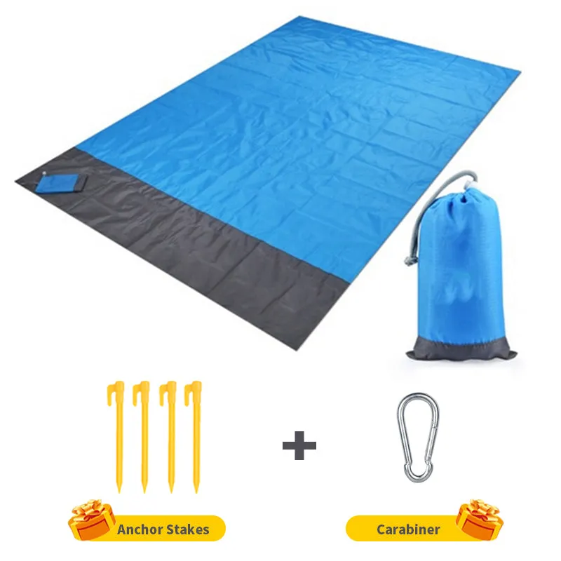 Waterproof Pocket Beach Blanket Folding Camping Mat Mattress Portable Lightweight Mat Outdoor Picnic Mat Sand Beach Mat