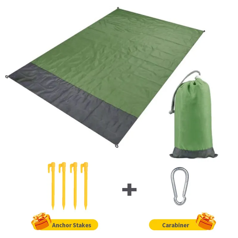 Waterproof Pocket Beach Blanket Folding Camping Mat Mattress Portable Lightweight Mat Outdoor Picnic Mat Sand Beach Mat