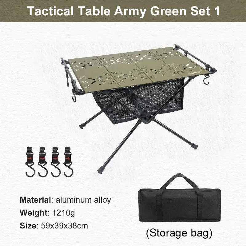 WESTTUNE Camping Table with IGT Stove Portable Aluminum Alloy Folding Table with Accessories Multifunctional Outdoor Tables