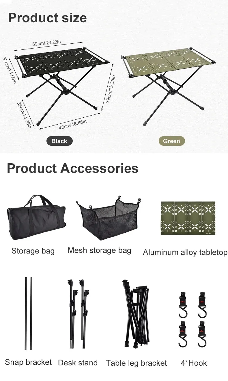 WESTTUNE Camping Table with IGT Stove Portable Aluminum Alloy Folding Table with Accessories Multifunctional Outdoor Tables