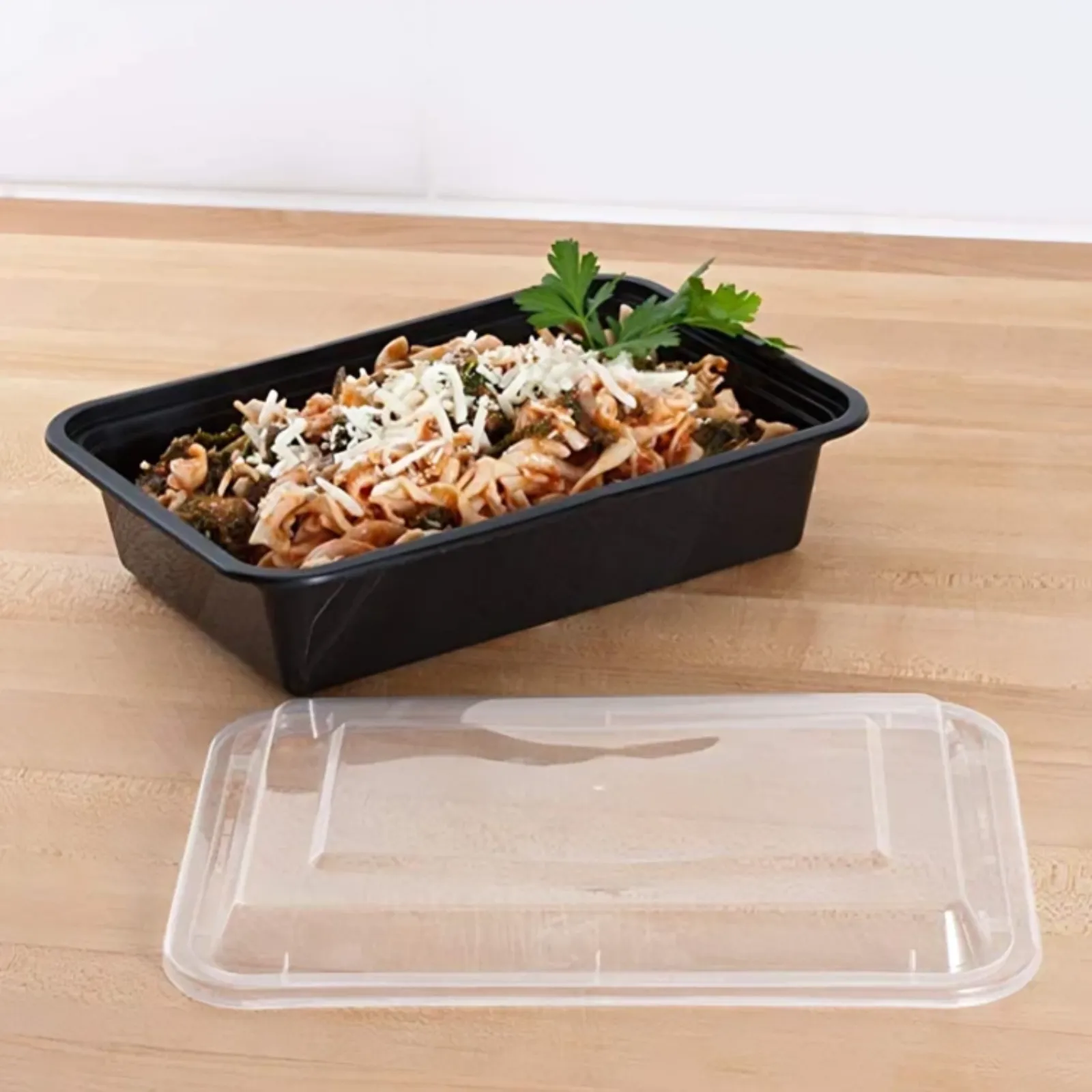 *WHOLESALE* 16oz. Black Rectangular Containers with lids | 150ct/Case