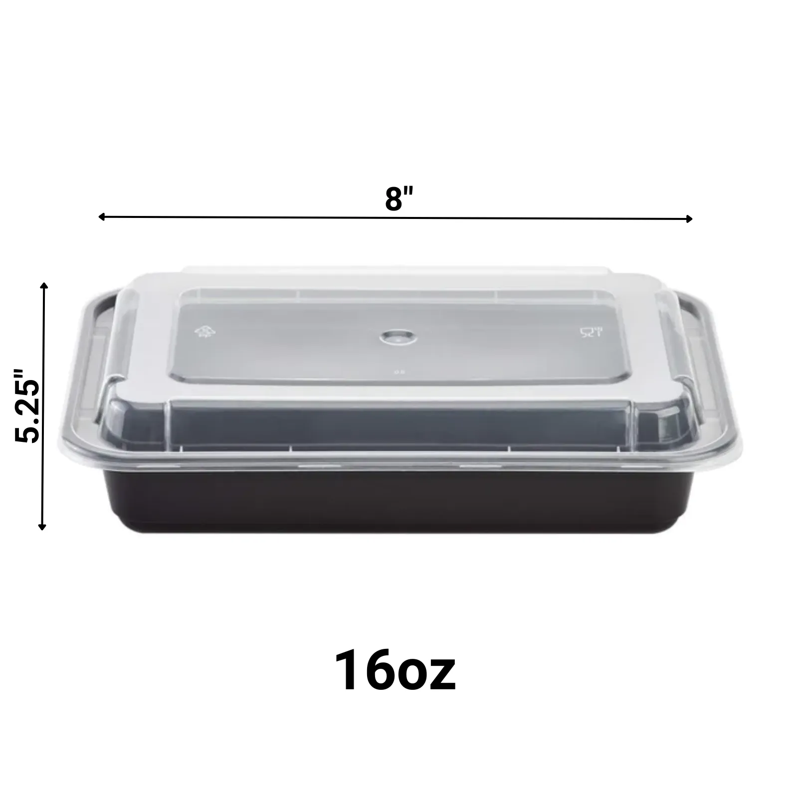 *WHOLESALE* 16oz. Black Rectangular Containers with lids | 150ct/Case