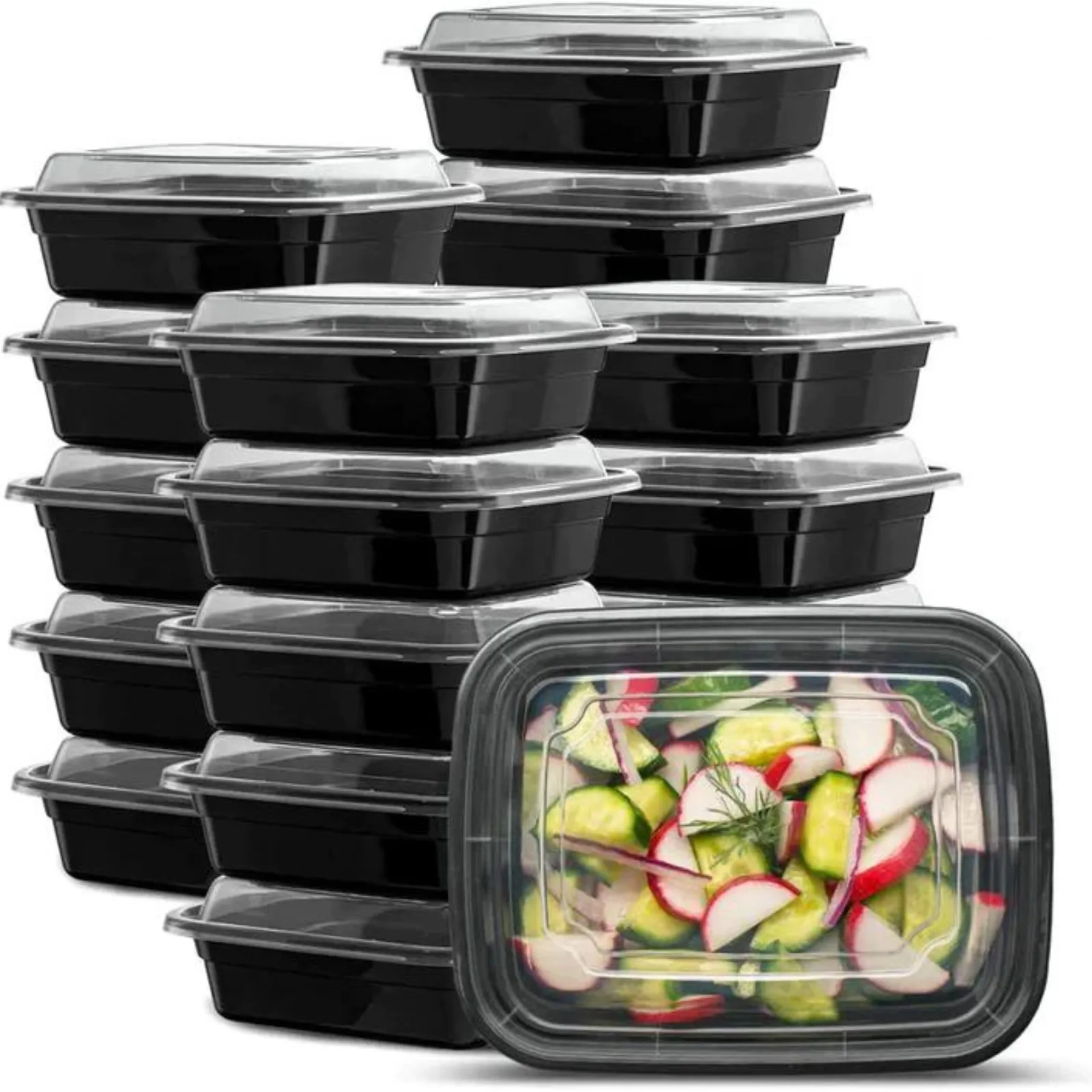 *WHOLESALE* 16oz. Black Rectangular Containers with lids | 150ct/Case