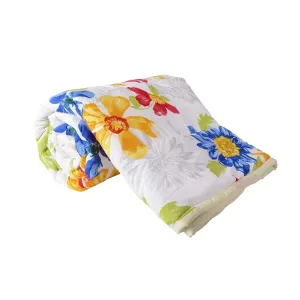 WONDERLOOK Sunflower Printed Double Bed Reversible Polyester AC Dohar Blanket Lightweight Quilt/Duvet Size 85X90 Inches Set of 1pcs (Blue and Yellow) (Sun Flower)