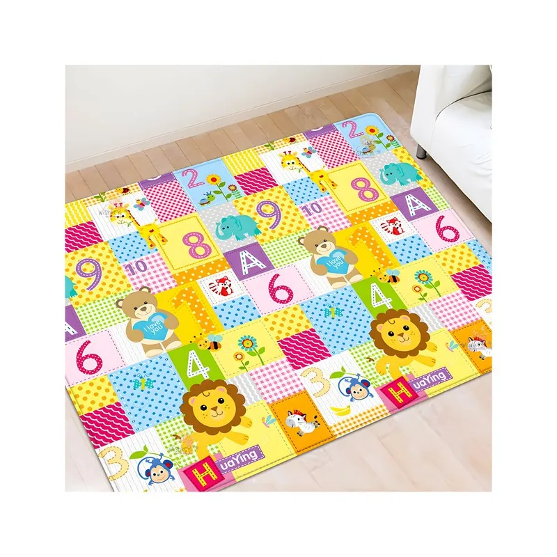 XPE Foam Animal Theme Baby Play Mat, Reversible Play Mats for Crawling Babies, Baby Play Mat, Crawling Mat, Anti-Slip Floor Mat for Babies, Foldable Floor Mat for Toddlers