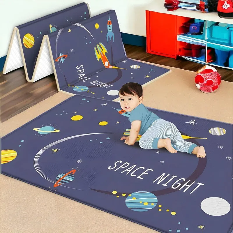 XPE Foam Space Night Theme Baby Play Mat, Play Mats for Crawling Babies, Baby Play Mat, Crawling Mat, Anti-Slip Floor Mat for Babies, Foldable Floor Mat for Toddlers