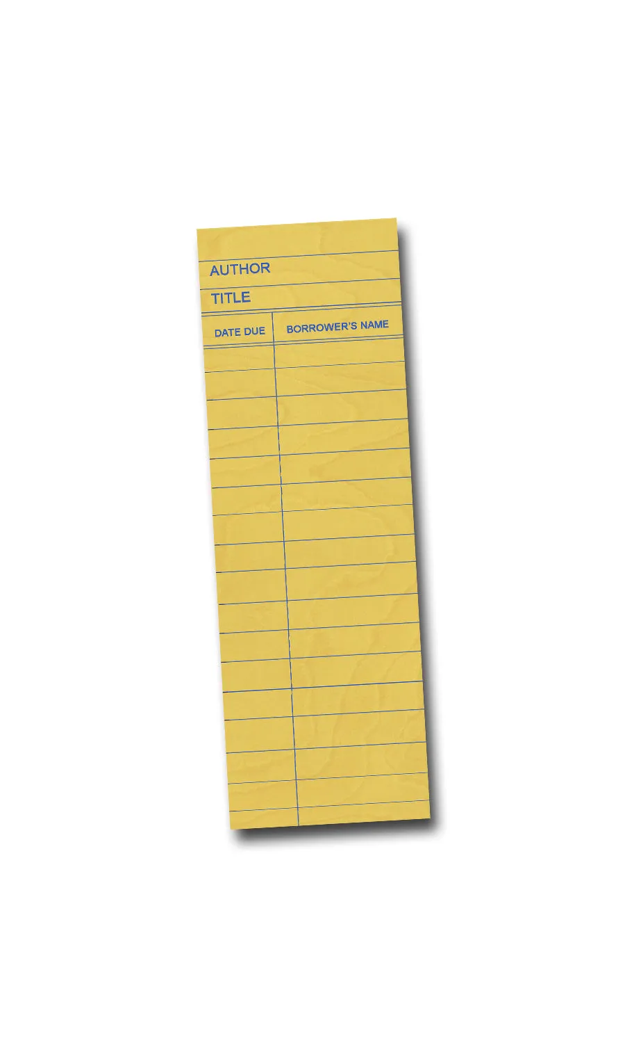 Yellow Library Card Eco Friendly Wood Bookmark